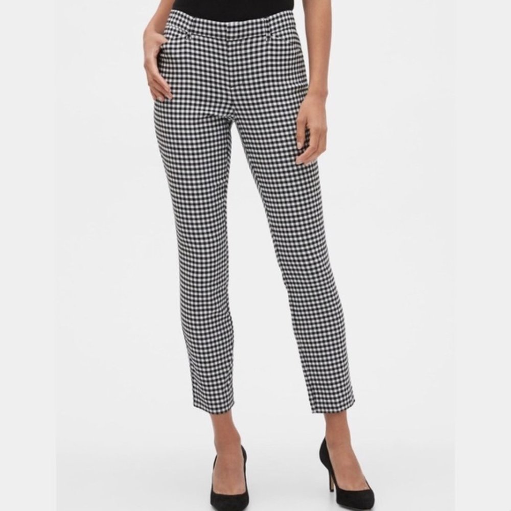 GAP Black And White Slim Crop Dress Pants
